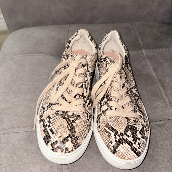 Topshop Shoes - Topshop Beige Snake Print Sneakers
